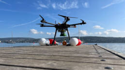 The MEDUSA drone at lake Zurich is ready for her test flight. Image Empa