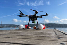 The MEDUSA drone at lake Zurich is ready for her test flight. Image Empa