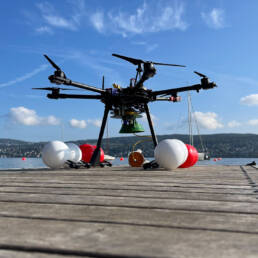 The MEDUSA drone at lake Zurich is ready for her test flight. Image Empa