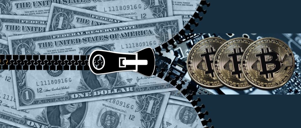 Dollari in bitcoin Photo by Gerd Altmann on Pixabay