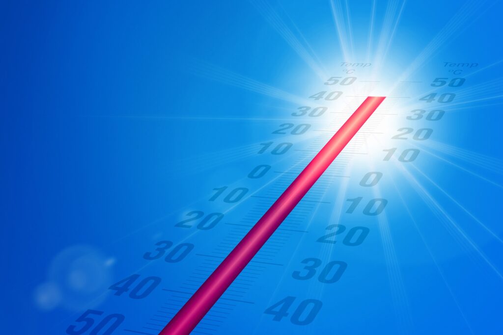 Termometro indica elevate temperature