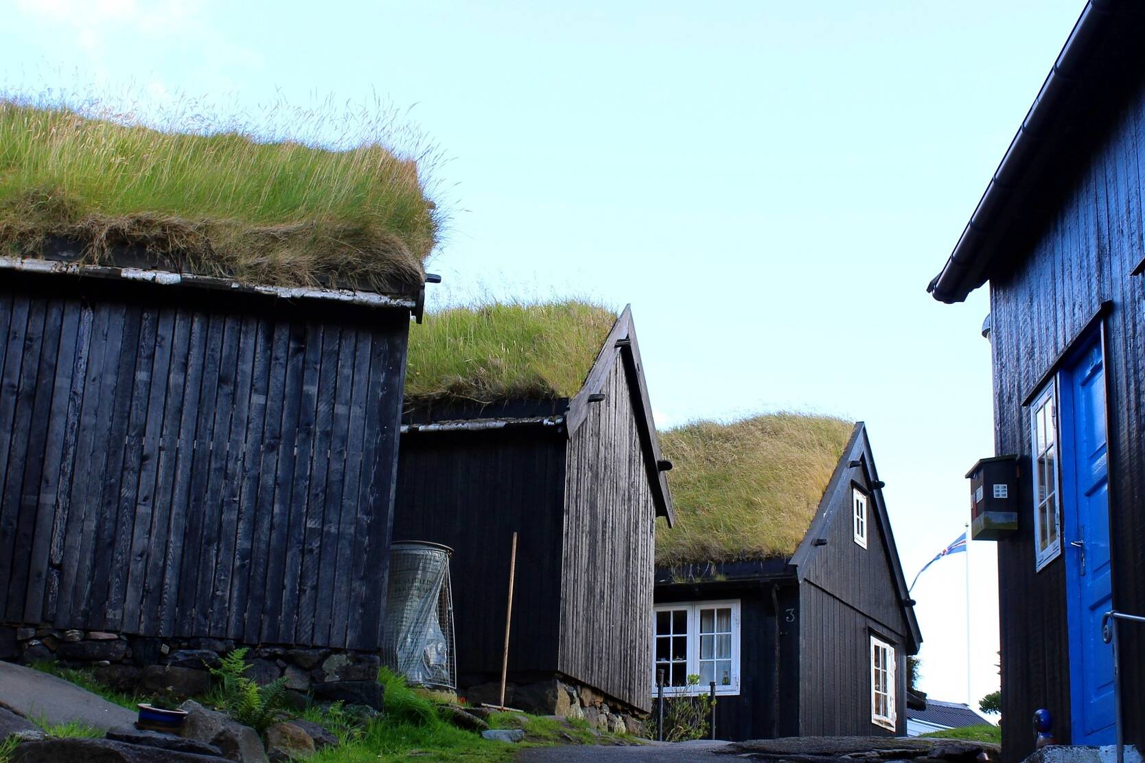 Alcune case tipiche delle isole Faroe con tetto in erba Photo by T. H. Jensen on Pixabay Assorbono l’acqua piovana, riducono i costi del riscaldamento invernale e del condizionamento estivo, forniscono isolamento, e sono di lunga durata.