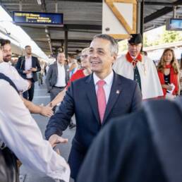 Il Presidente della Confederazione Ignazio Cassis in partenza da Lugano per il suo 