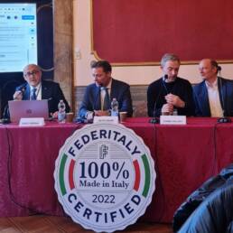 conferenza stampa di presentazione del marchio “Federitaly 100% Made in Italy” con l’annuncio della partnership della Federazione del Made in Italy con la Dfinity Foundation.