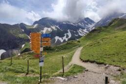 Trail signpost for hiking paths in the Pizol area, St. Gallen (Switzerland) Image by Chris Sche-Bo