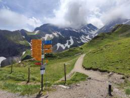 Trail signpost for hiking paths in the Pizol area, St. Gallen (Switzerland) Image by Chris Sche-Bo