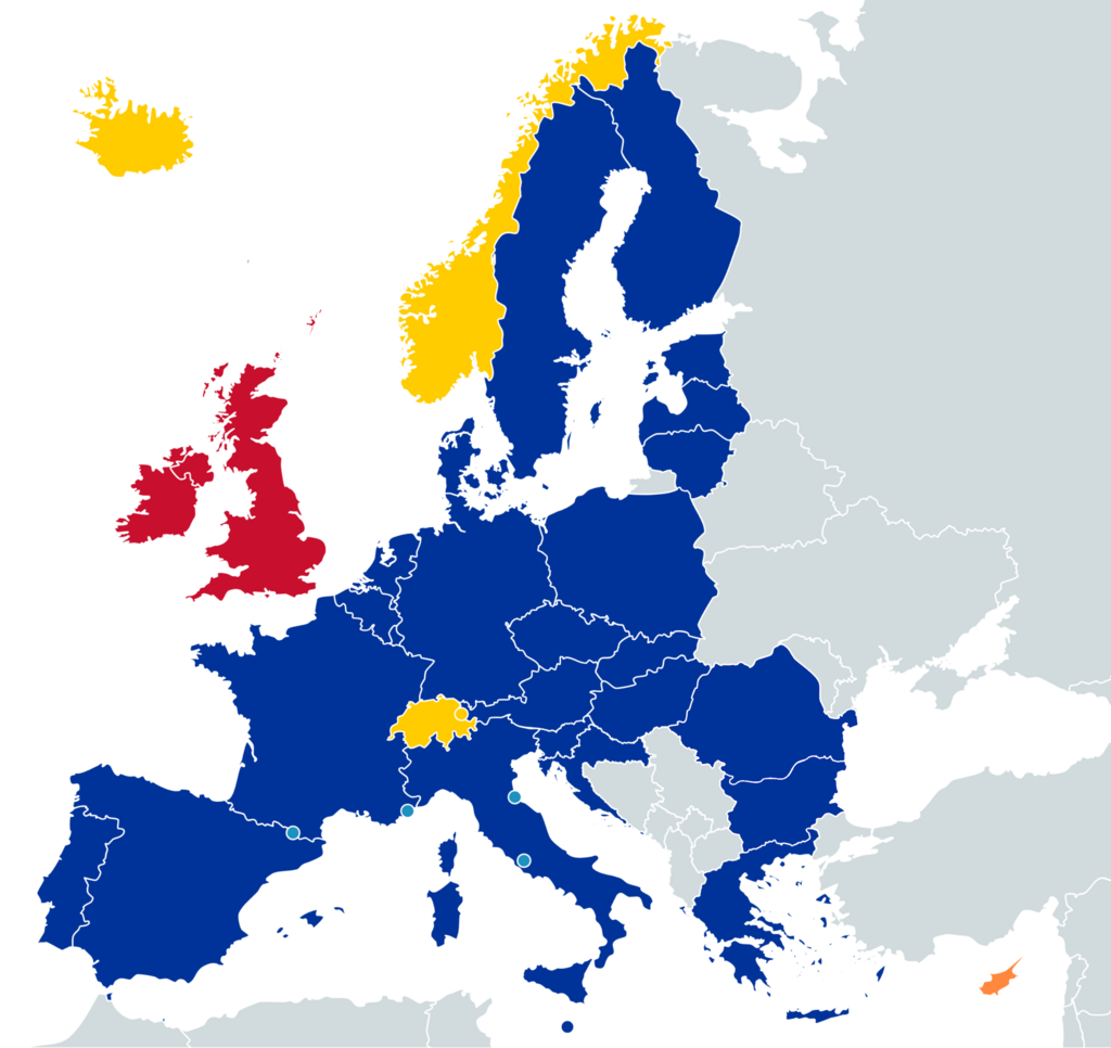 Schengen Area - Image by ZElsb, CC BY-SA 4.0, via Wikimedia Commons