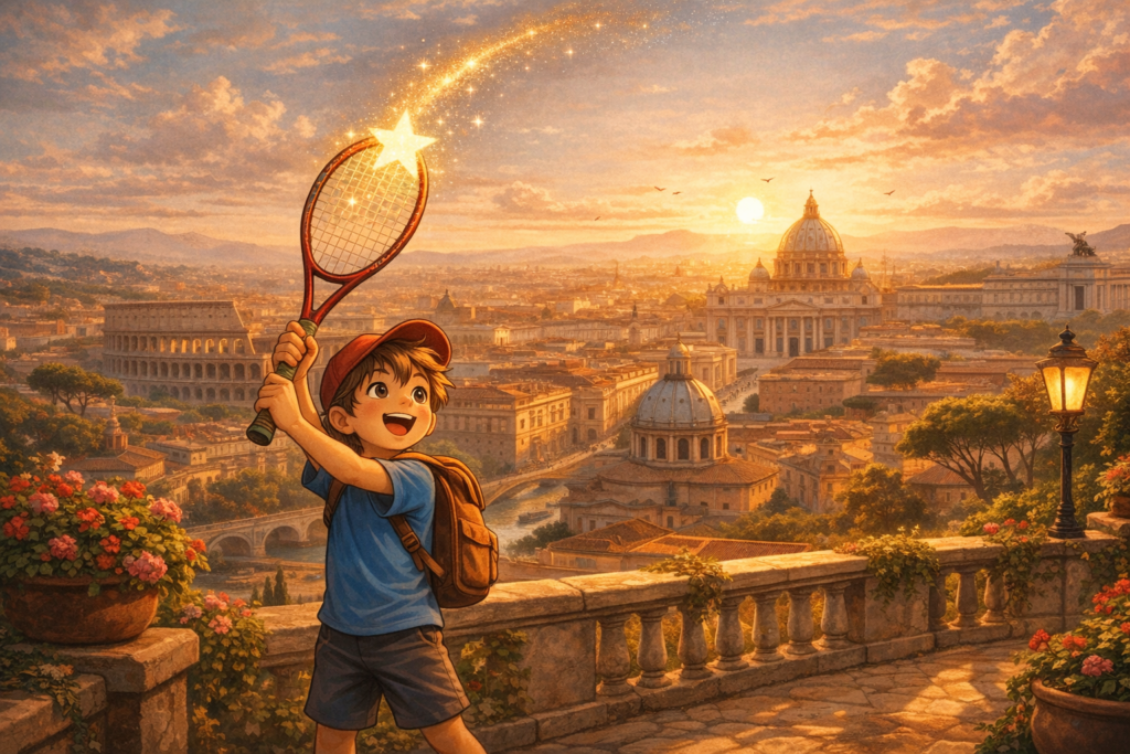 Ale e la racchetta magica Image by ChatGPT